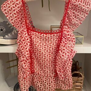 🔴SUGARLIPS RUFFLE EYELET TOP